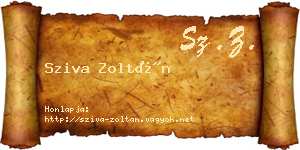Sziva Zoltán névjegykártya
